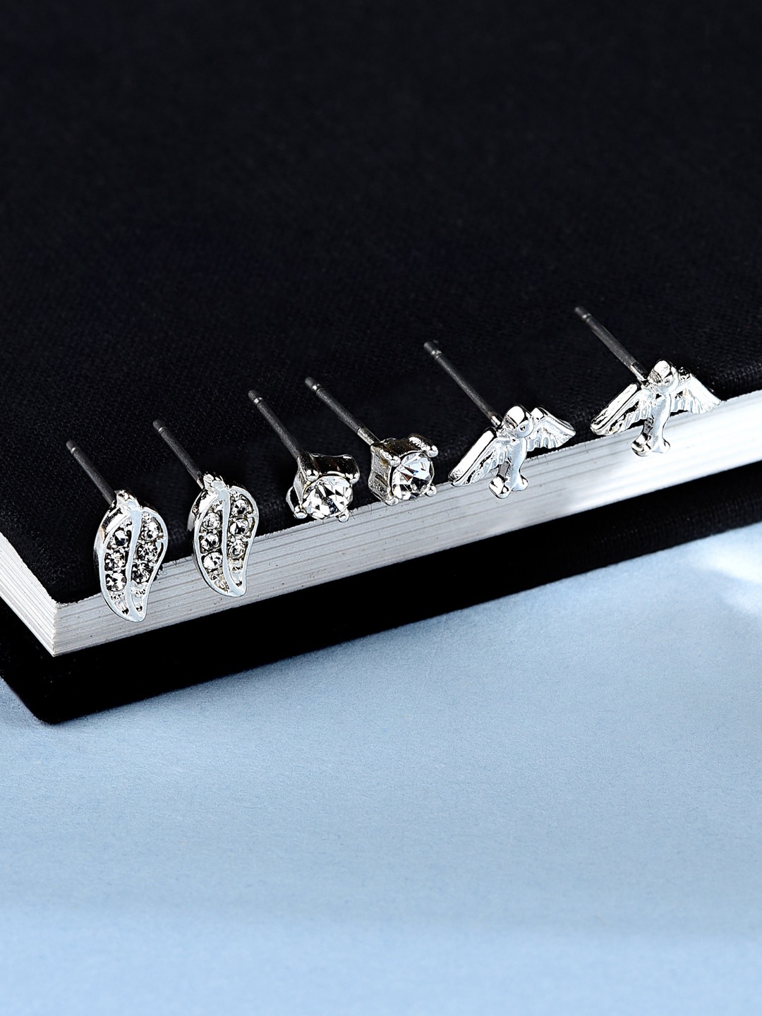 

Accessorize London Women Set of 3 Silver Bird Leaf Earring
