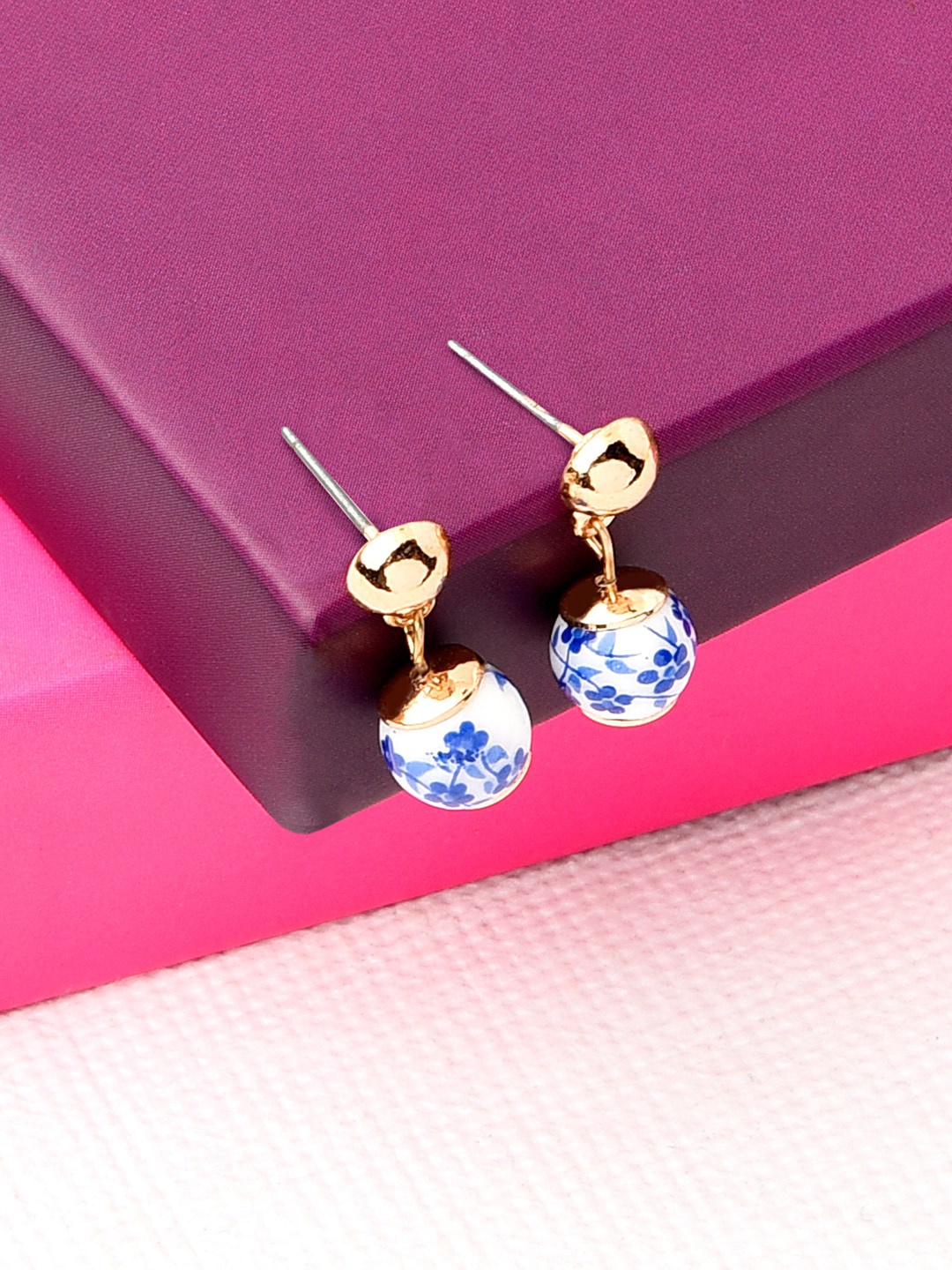 

Accessorize London Ceramic Beads Drop Earrings, Blue