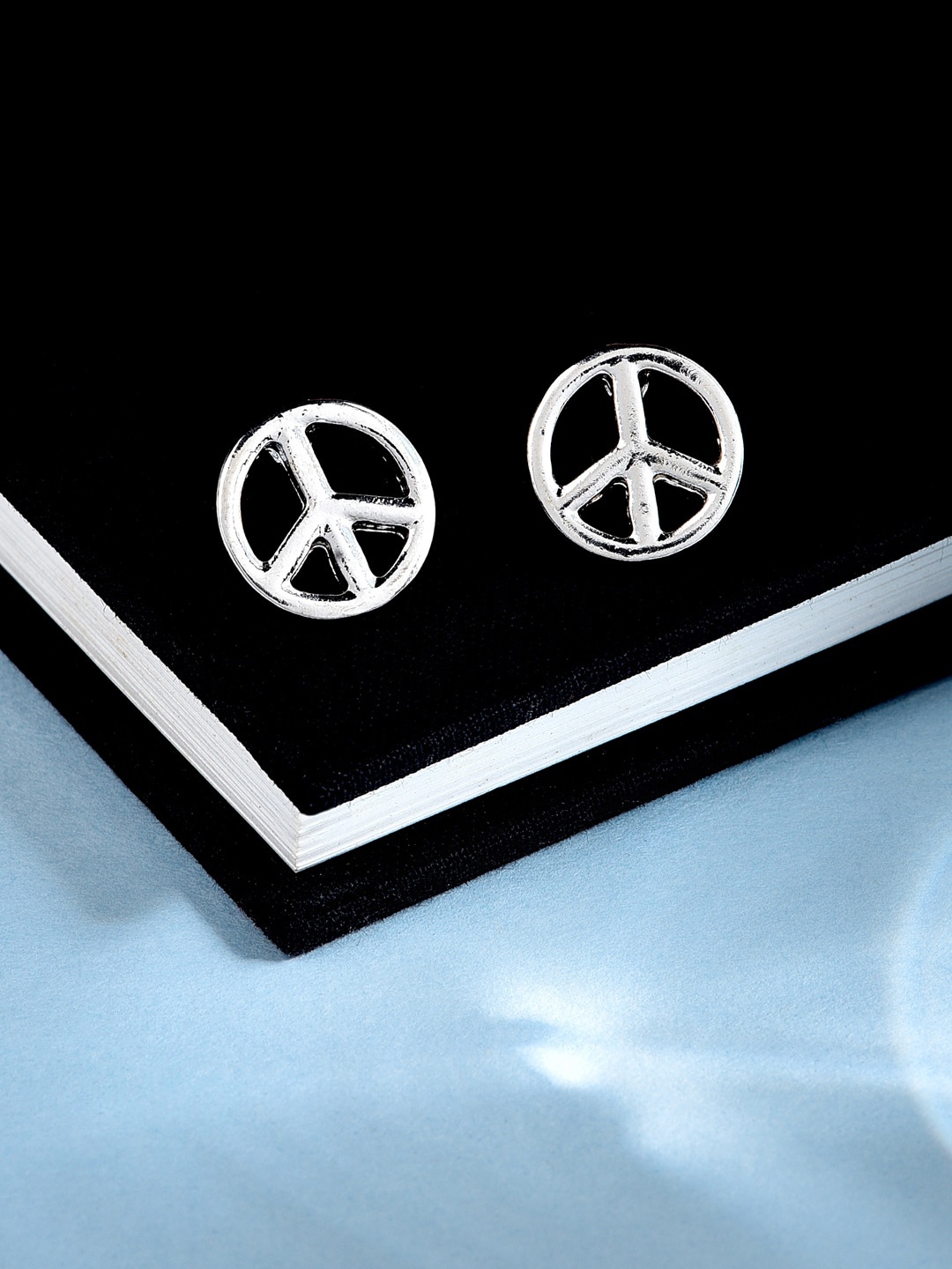 

Accessorize London Contemporary Peace Stud Earrings, Silver