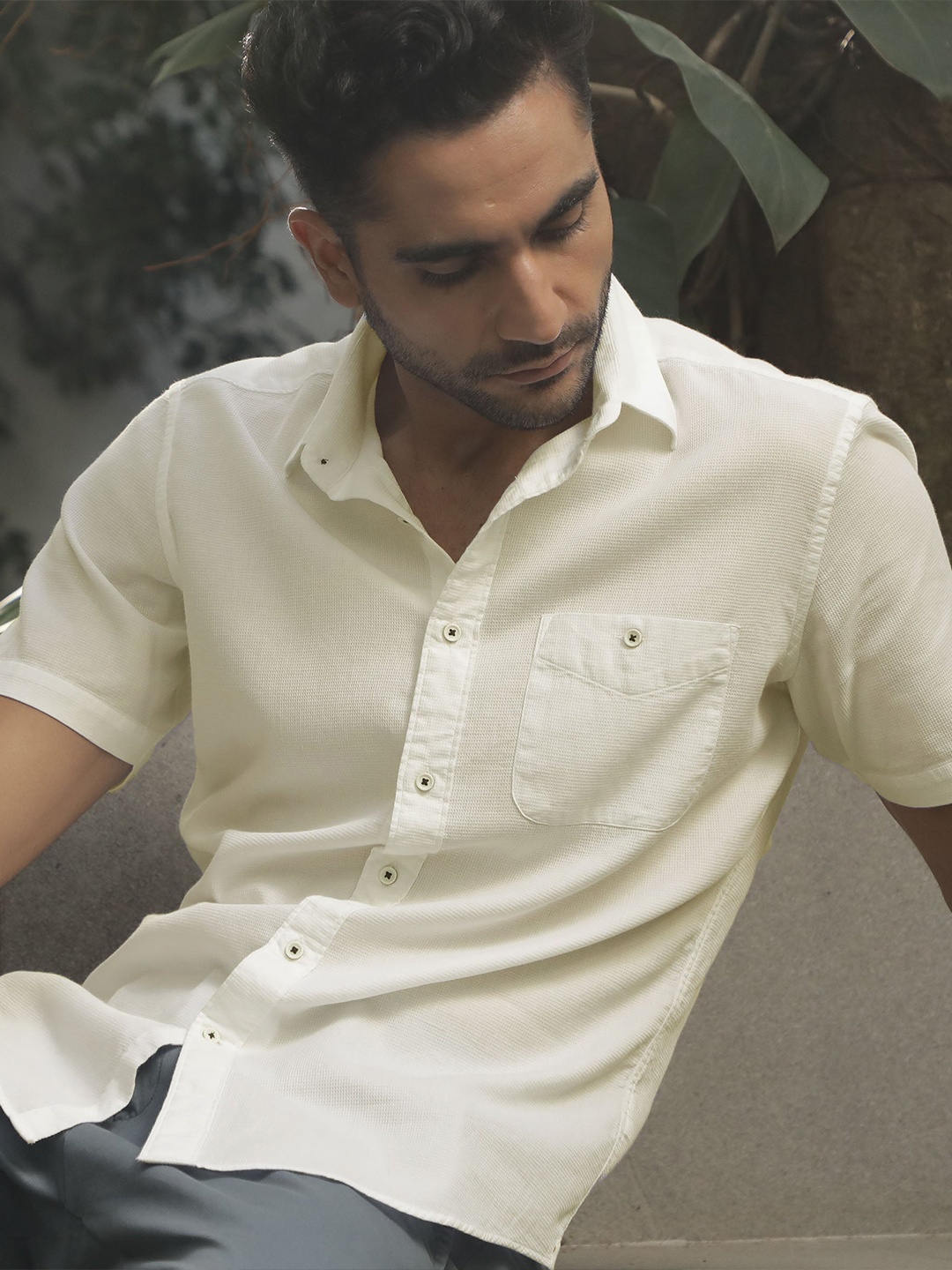 

RARE RABBIT Men Affel Slim Fit Cotton Shirt, Yellow