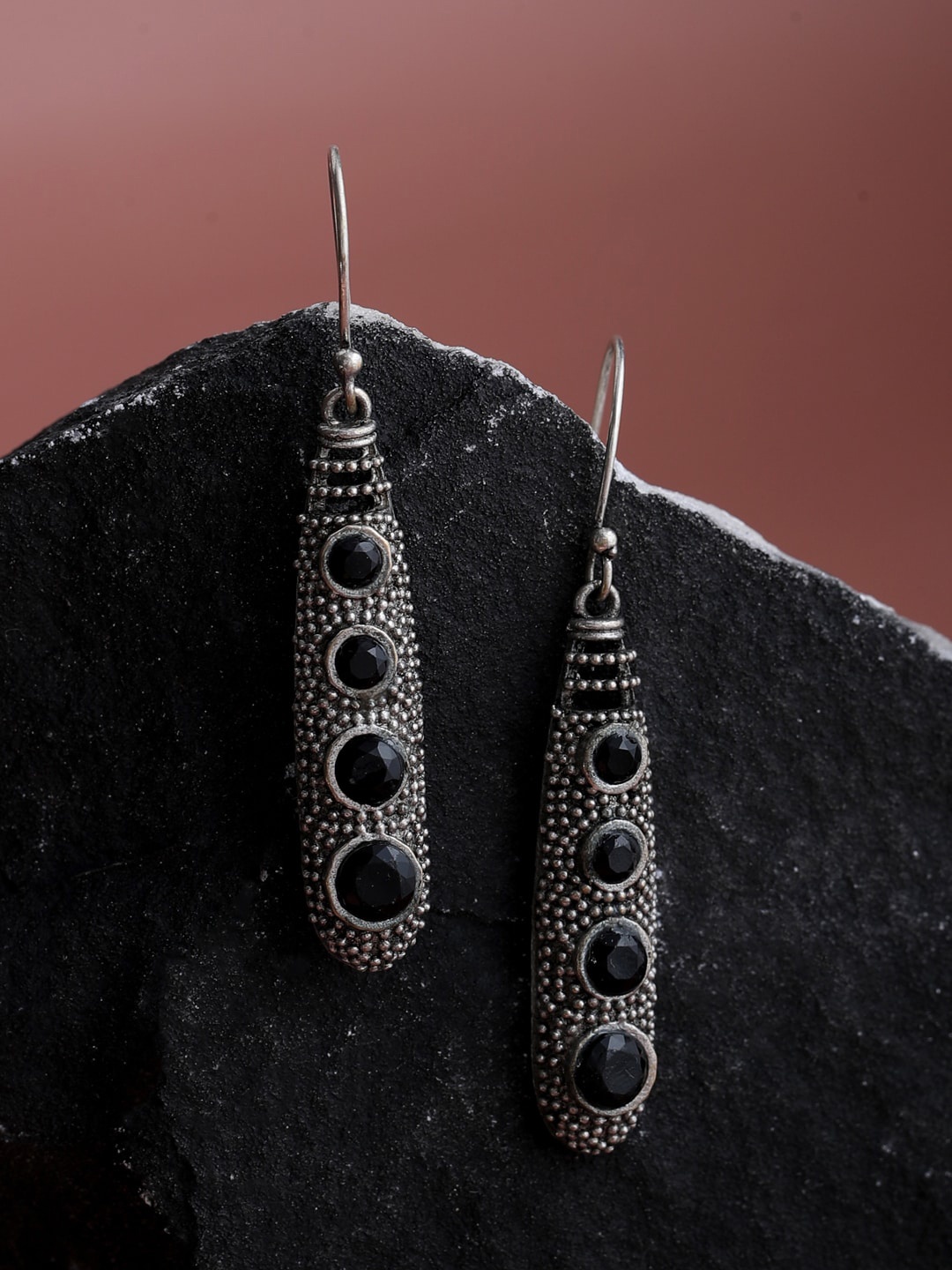 

Shoshaa Silver-Plated Contemporary Handcrafted Drop Earrings