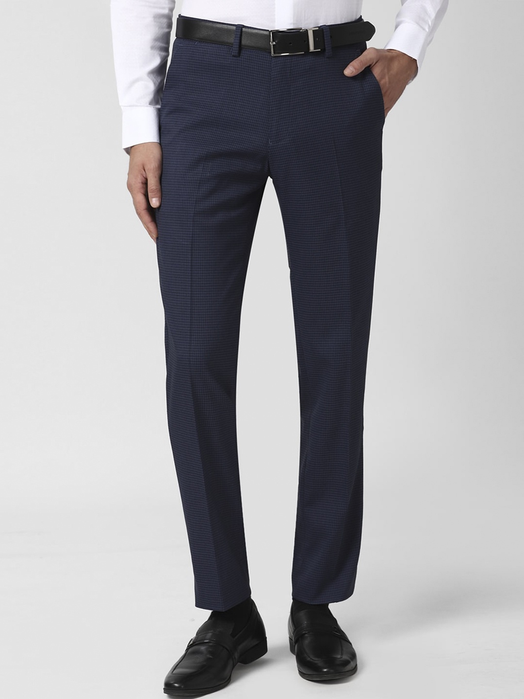 

Peter England Men Navy Blue Slim Fit Formal Trousers