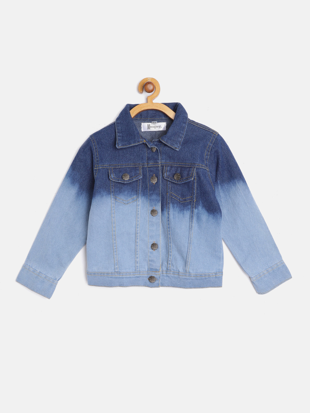

MONTREZ Girls Blue Lightweight Cotton Denim Jacket