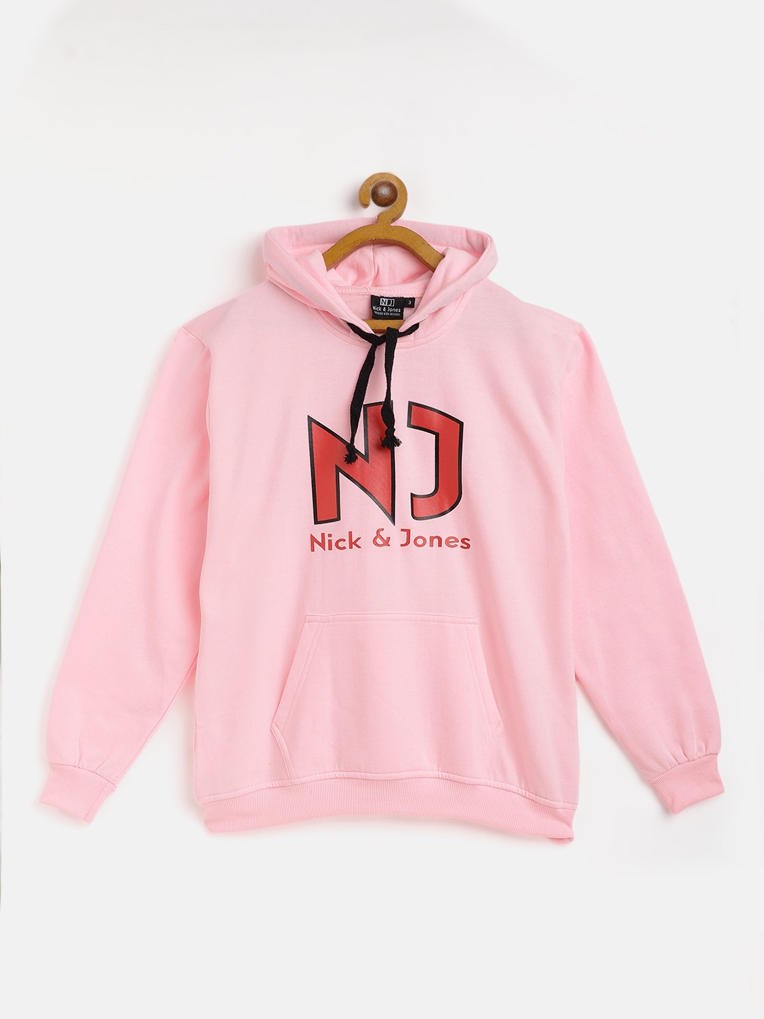 

Nick and Jones Girls Pink & Red Brand Logo Print Hooded Sweatshirt