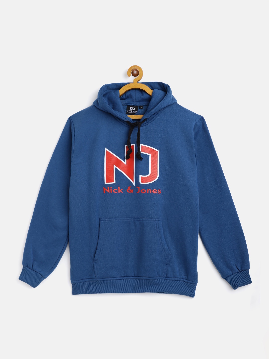 

Nick and Jones Girls Navy Blue & Red Brand Logo Print Hooded Sweatshirt
