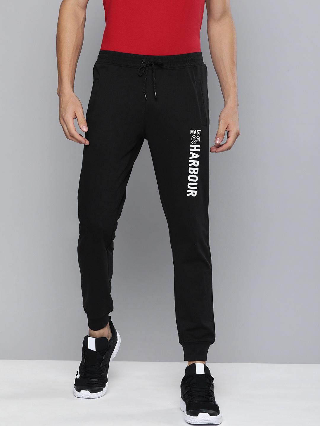 

Mast & Harbour Men Black Printed Joggers