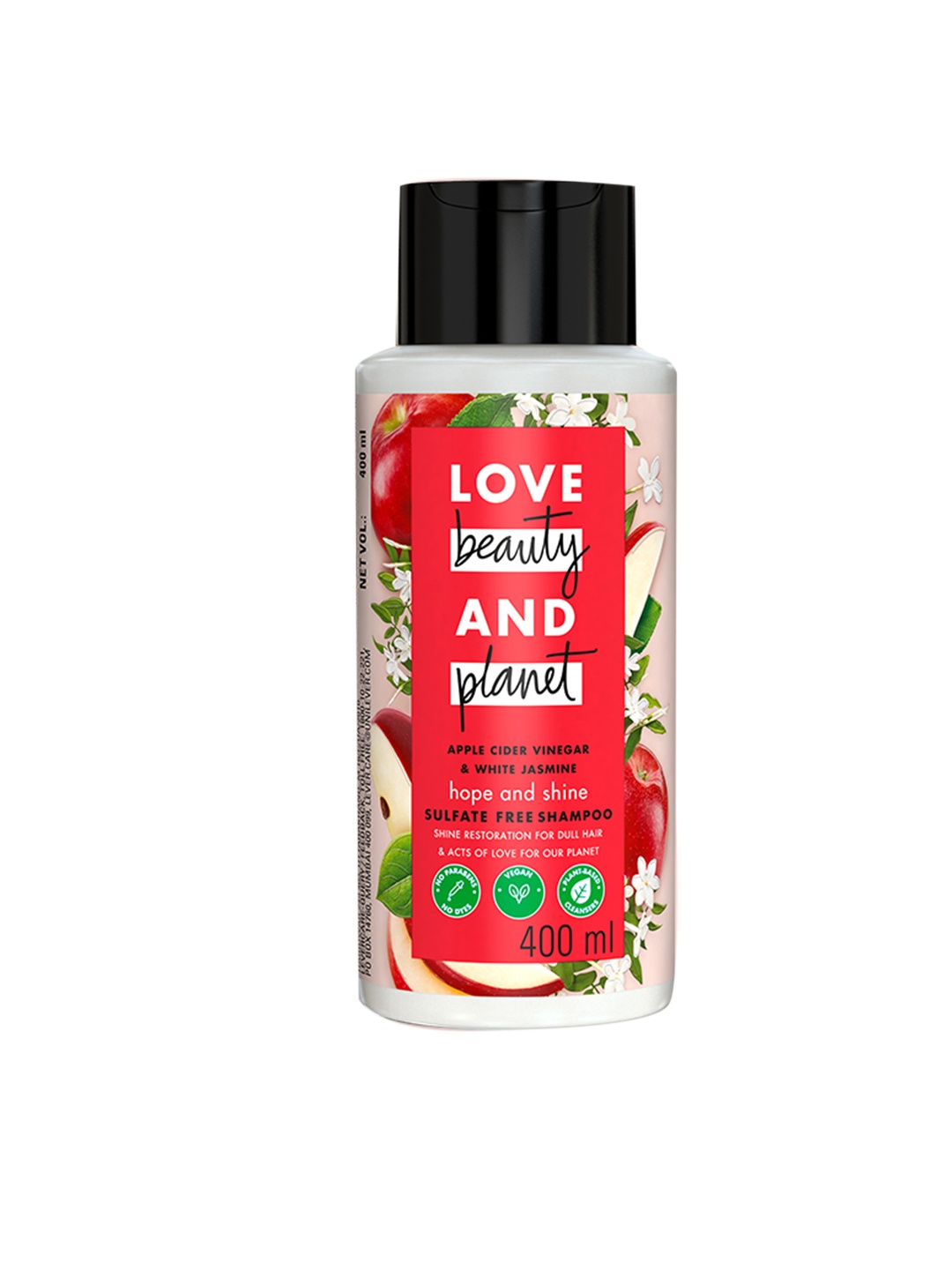 

Love Beauty & Planet Apple Cider Vinegar & Jasmine Sulfate Free Shine Shampoo 400 ml, White