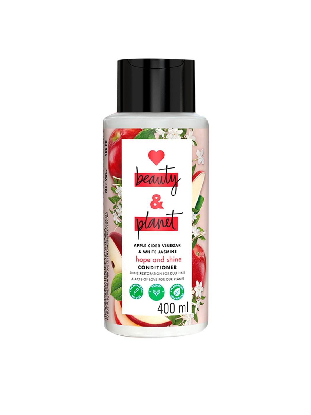 

Love Beauty & Planet Apple Cider Vinegar & Jasmine Paraben Free Shine Conditioner 400 ml, Transparent