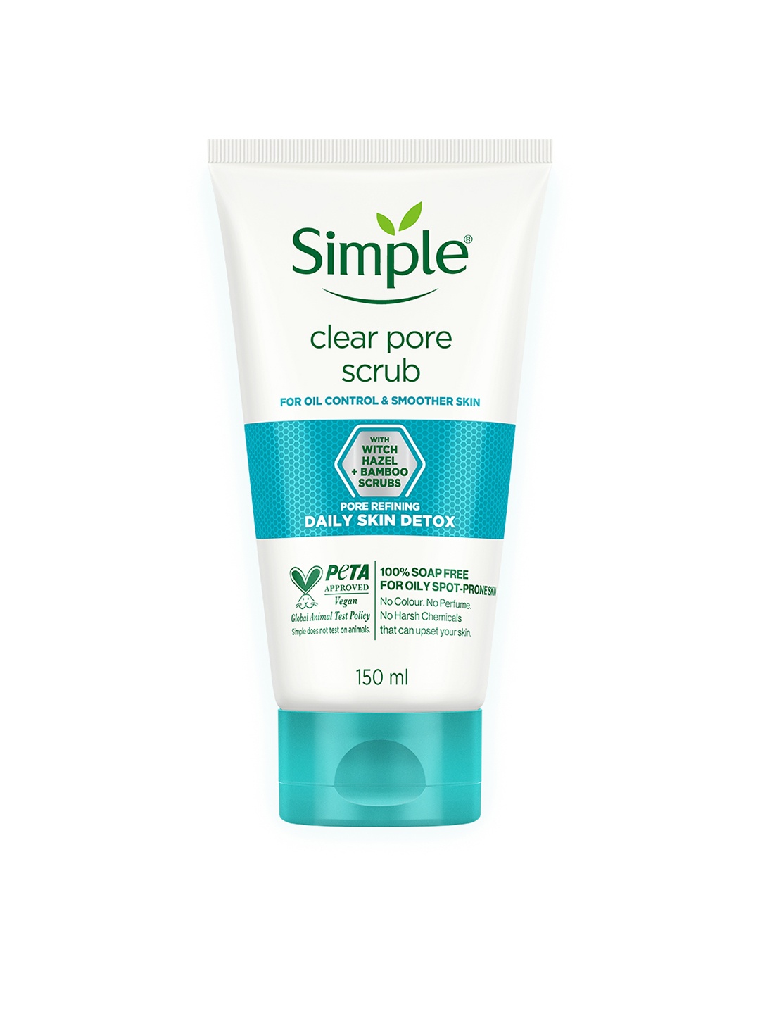 

Simple Daily Skin Detox Clear Pore Facial Scrub 150 ml, White