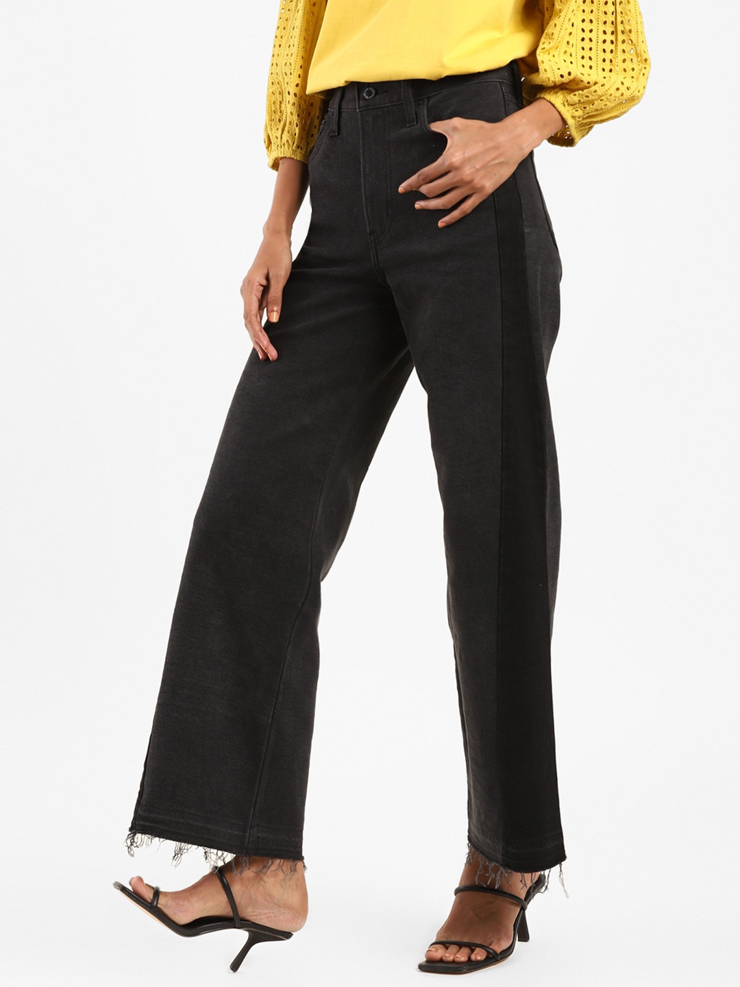 

Levi's x Deepika Padukone Women Black Loose High-Rise Flared Stretchable Jeans