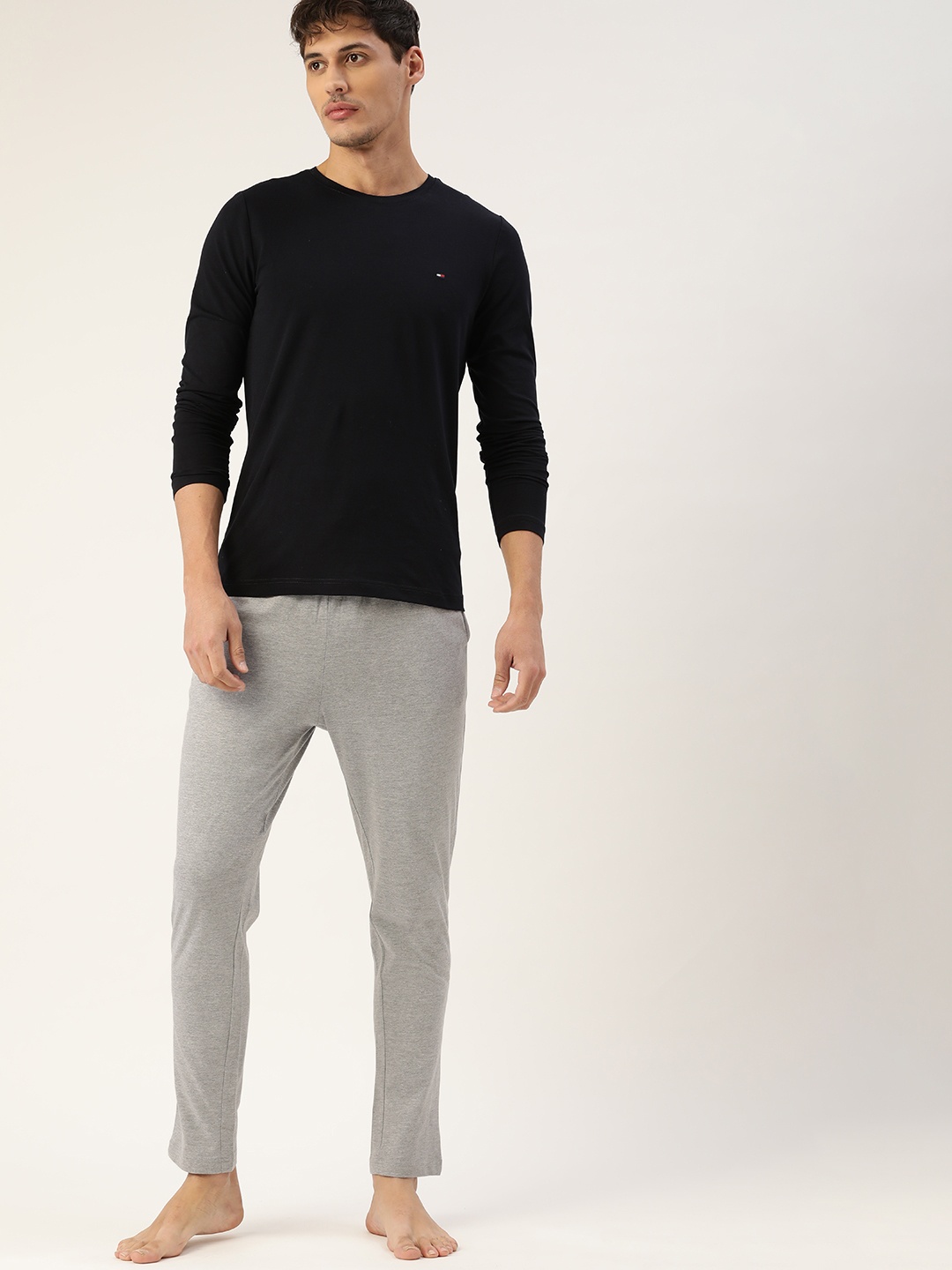 

ETC Men Grey Melange Solid Cotton Lounge Pants