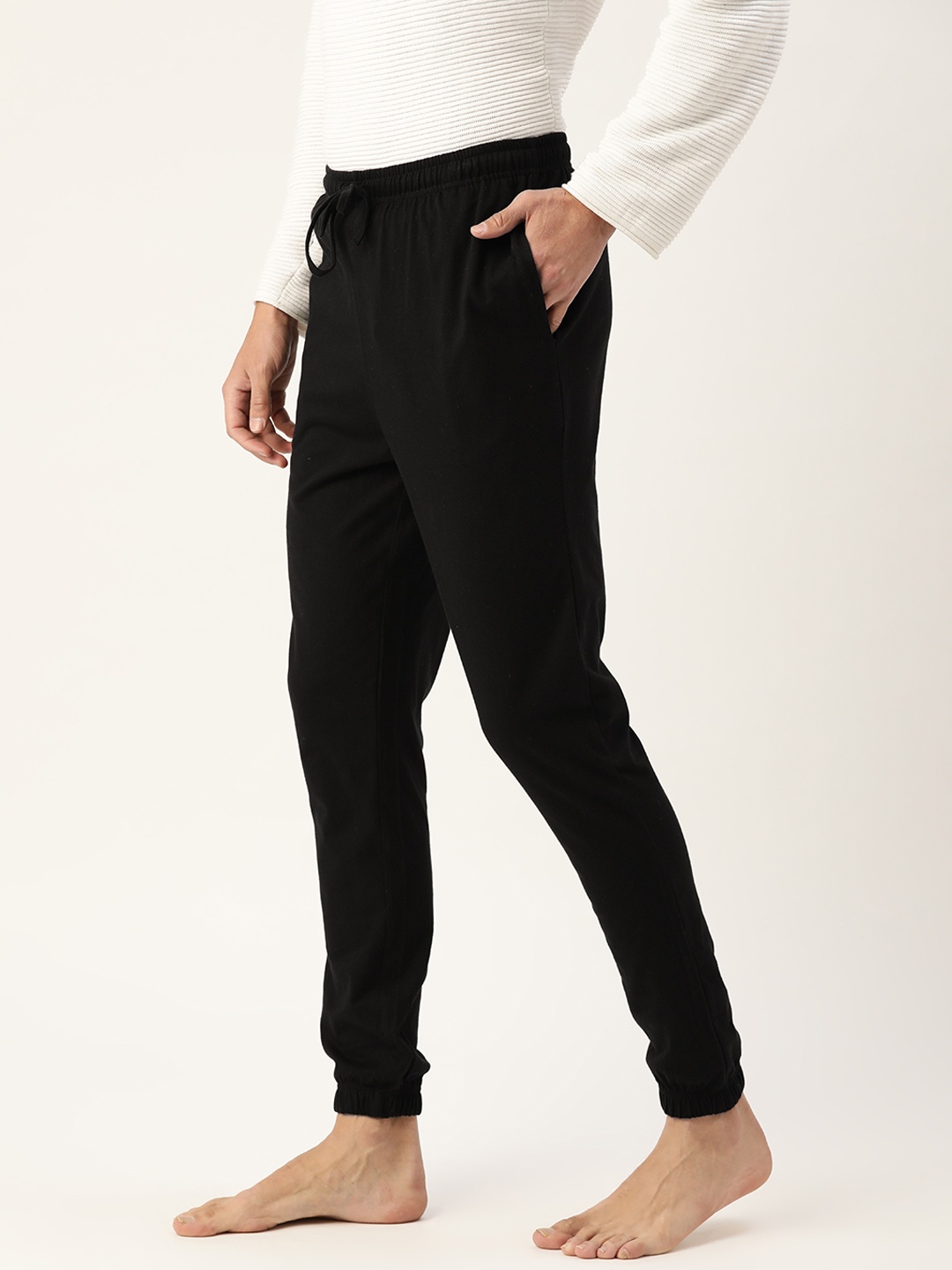

ETC Men Black Solid Cotton Lounge Joggers