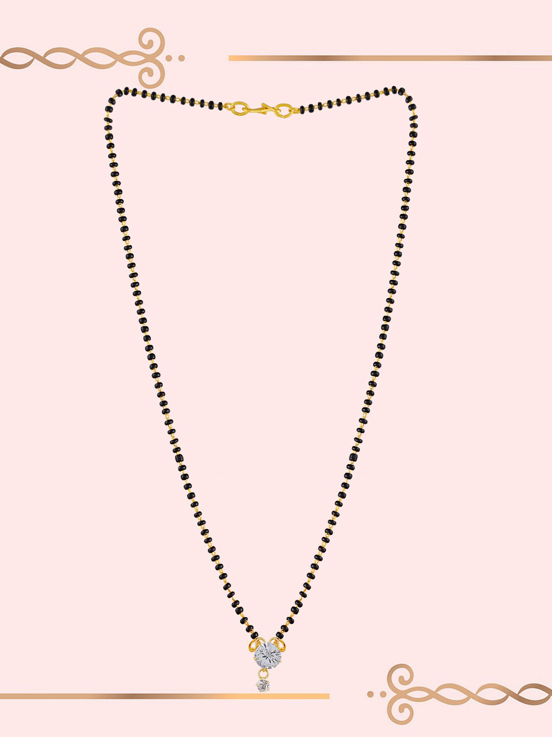 

Brandsoon Gold-Plated Black Beaded Mangalsutra