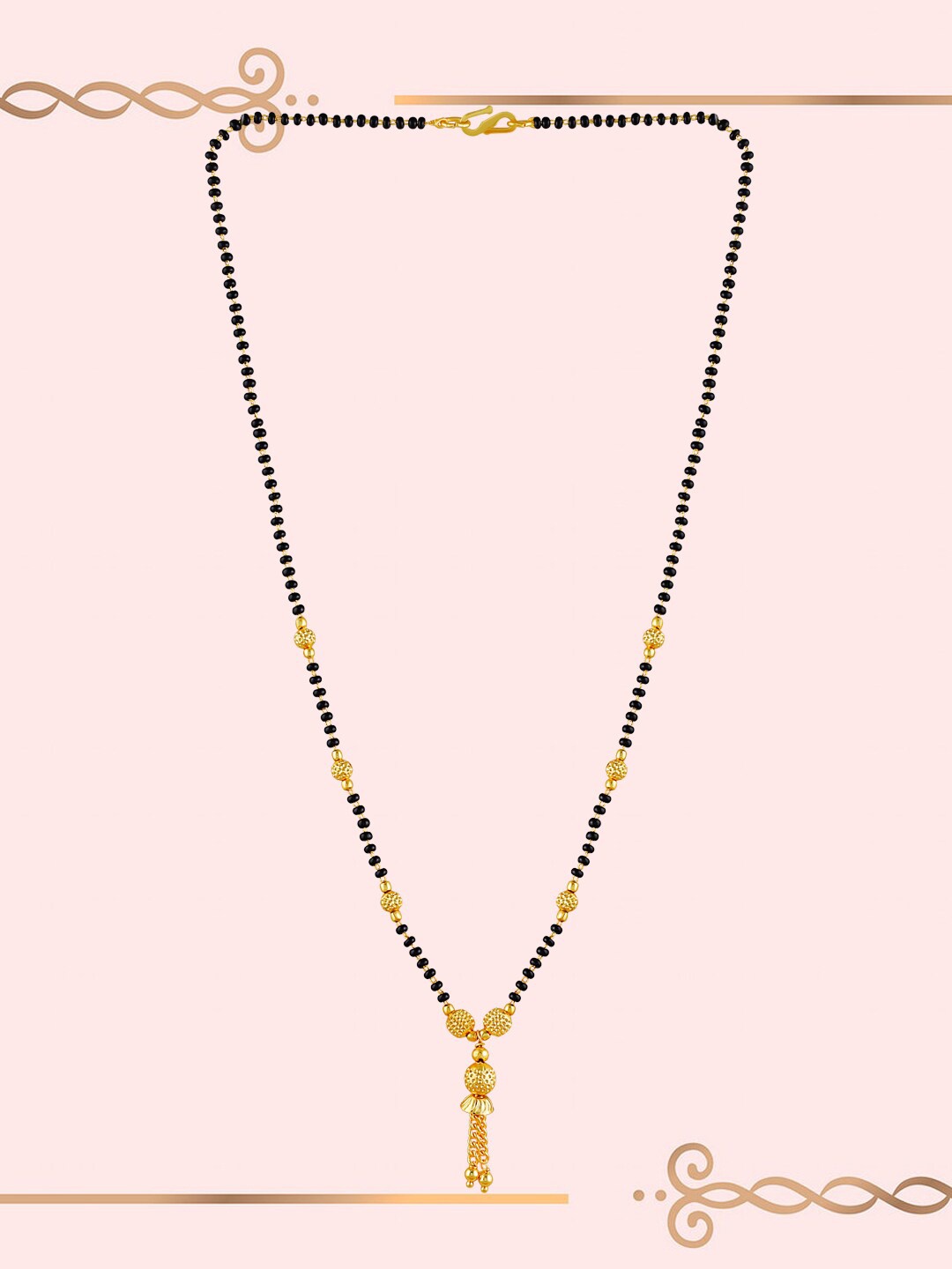 

Brandsoon Gold-Plated Black Beaded Mangalsutra