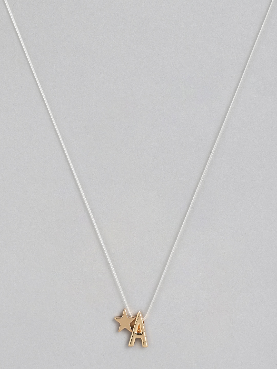 

URBANIC Transparent & Gold-Toned Alphabet A Necklace