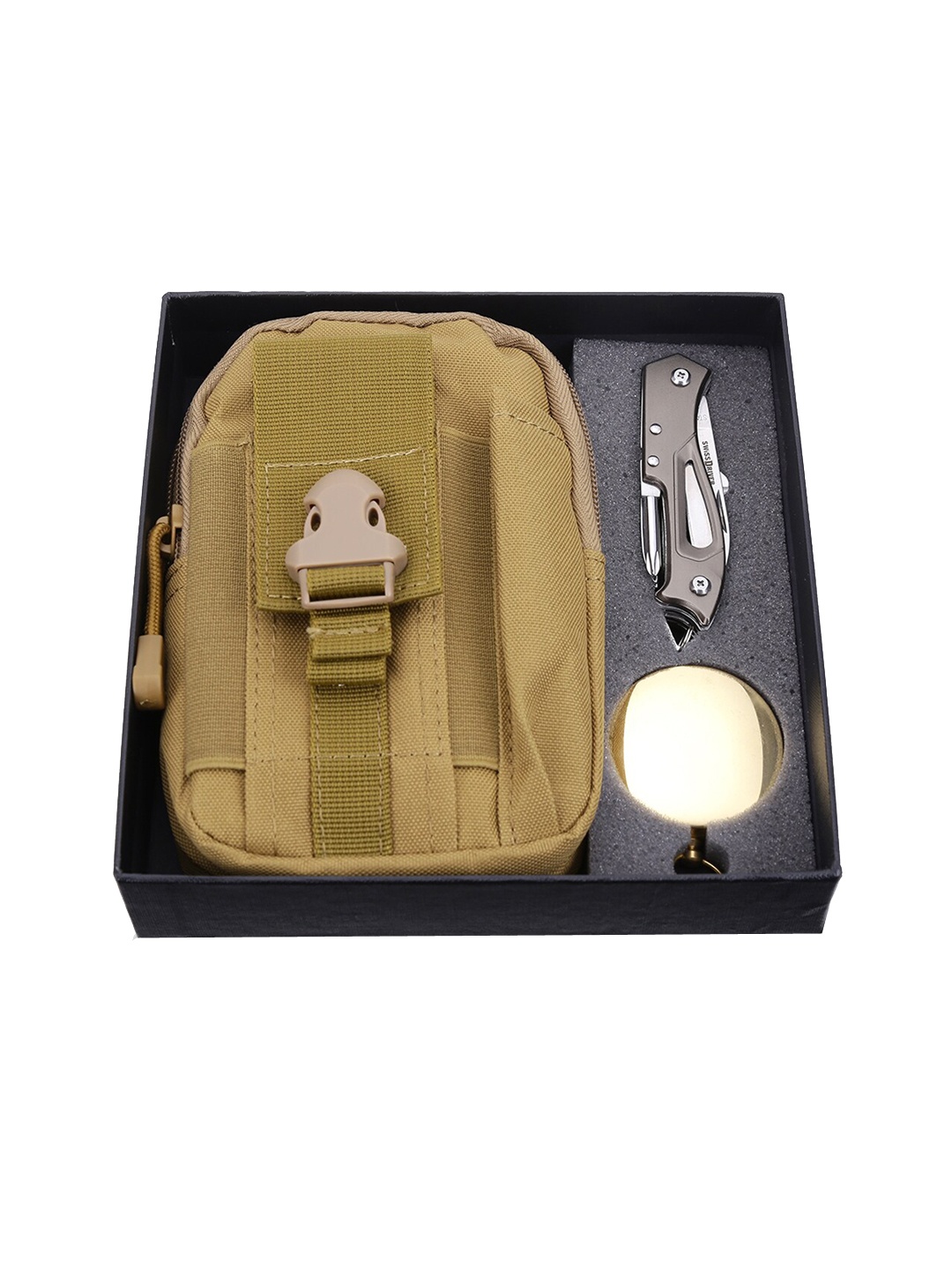 

Yellow Chimes Men Gold-Toned Traveler's Accessory Gift Set, Silver