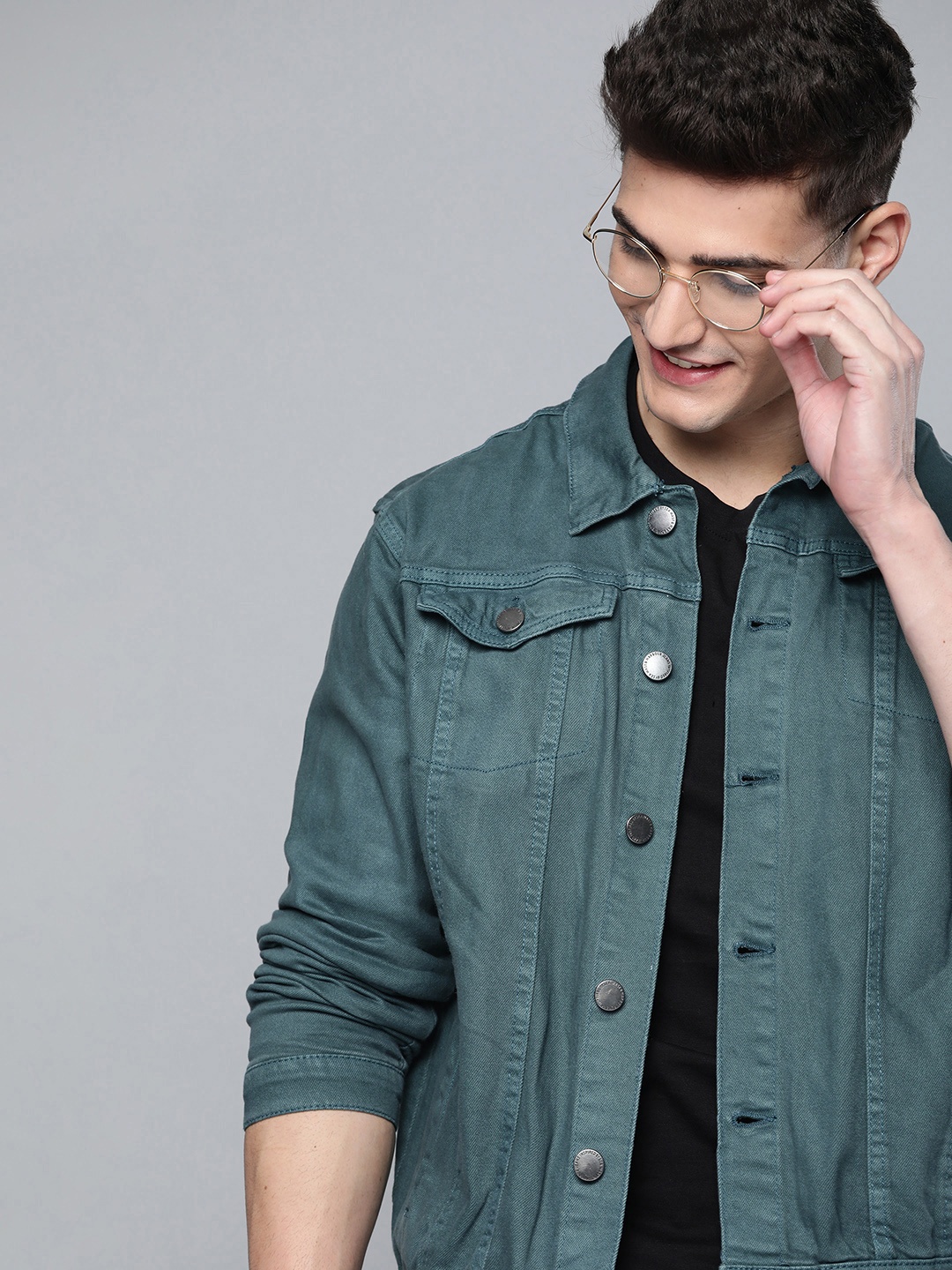 

Mast & Harbour Men Green Denim Jacket