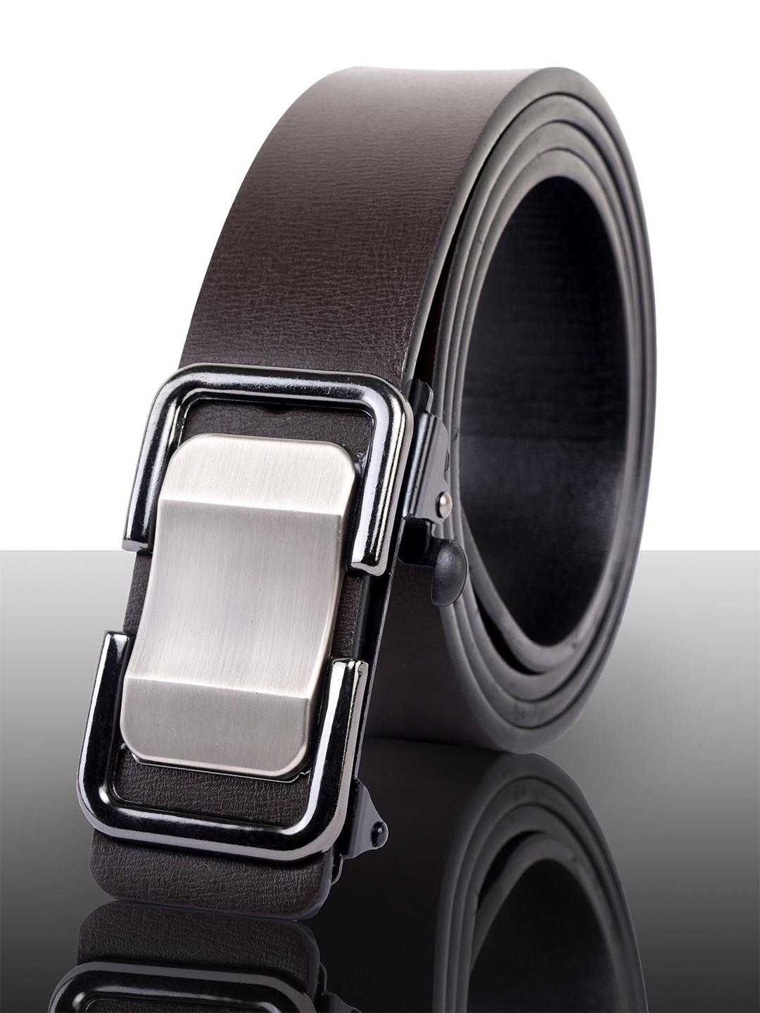

BuckleUp Men Brown Solid Leather Belt