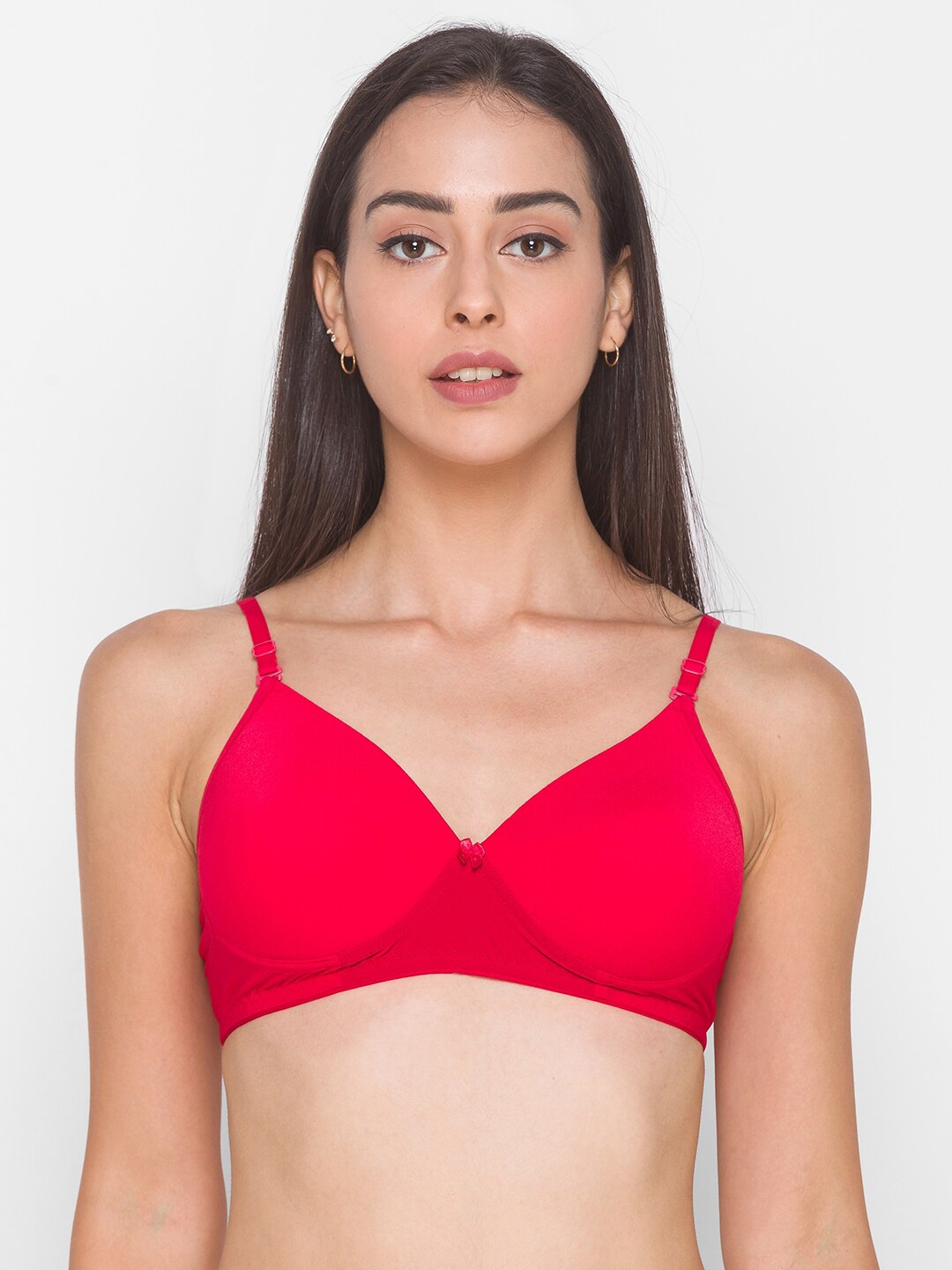 

Candyskin Red Solid Non Wired Full Coverage Everyday Bra CSIN16RED-Red