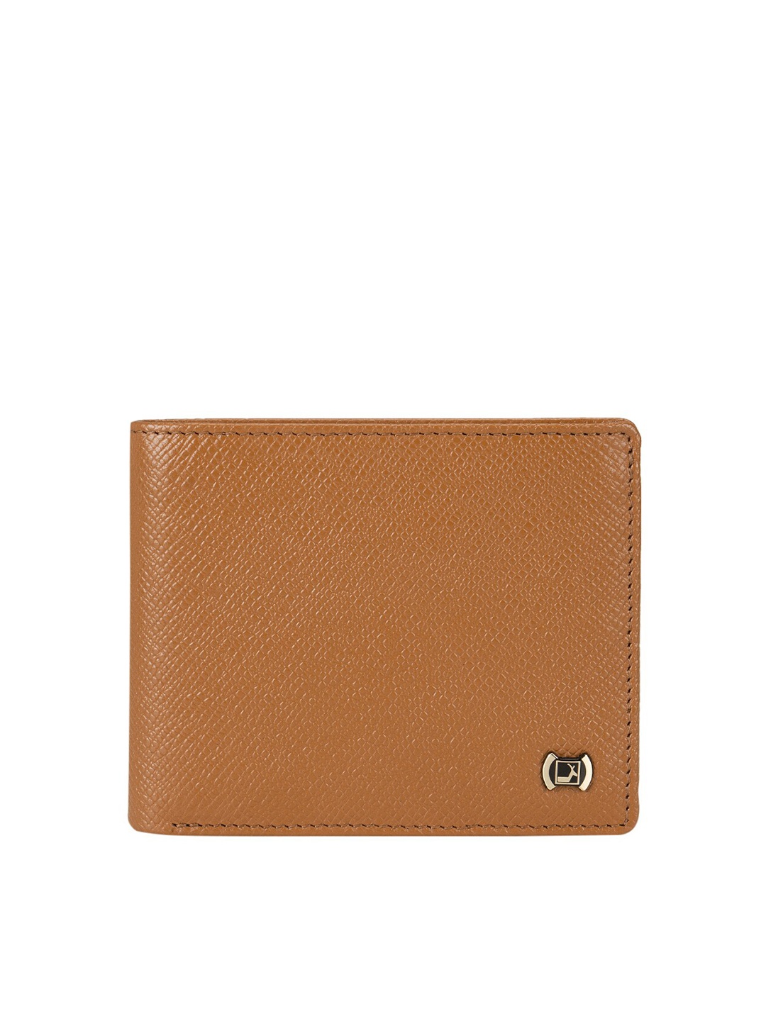 

Da Milano Men Brown Textured Leather Three Fold Wallet