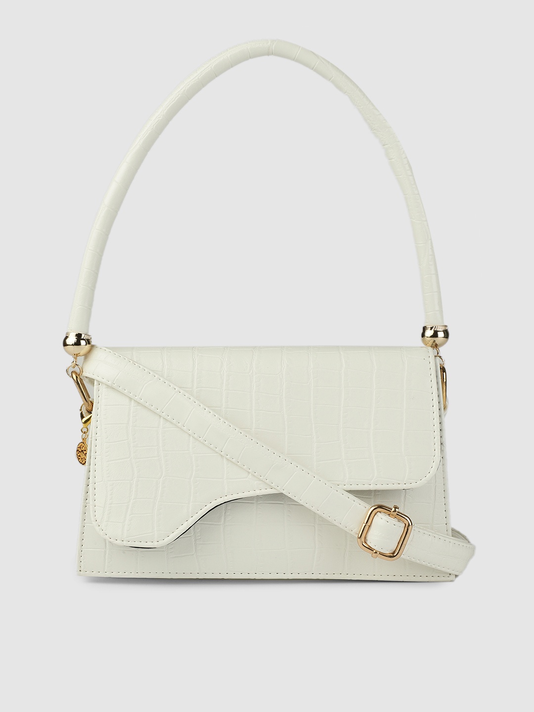 

AccessHer White Textured Shopper Shoulder Bag