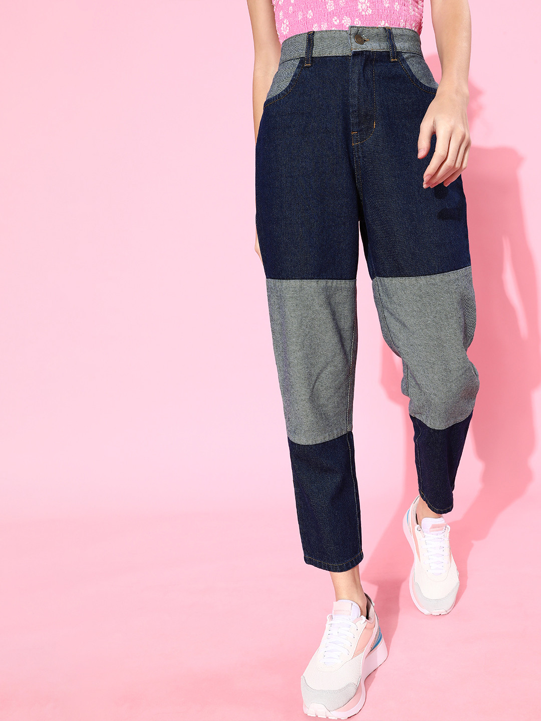 

SASSAFRAS Women Deepp Navy Blue Relaxed Fit Non Stretchable Jeans