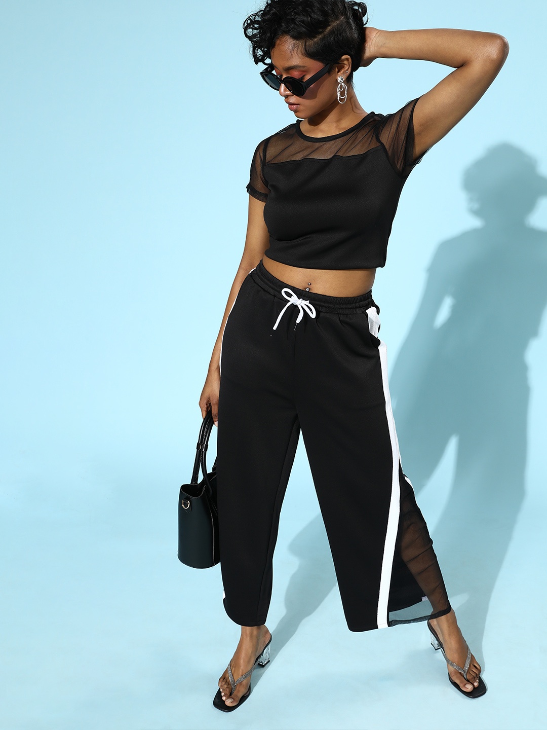

SASSAFRAS Women Stylish Black Solid Top