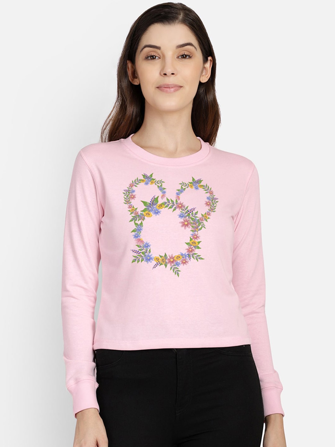 

Free Authority Mickey & Friends Women Pink & Green Printed Sweatshirt