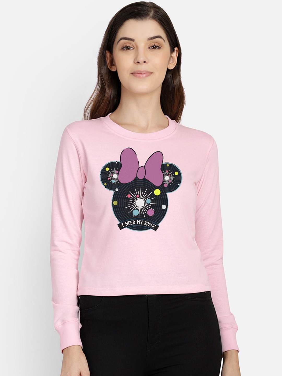 

Free Authority Mickey & Friends Women Pink Printed Pink Sweatshirt