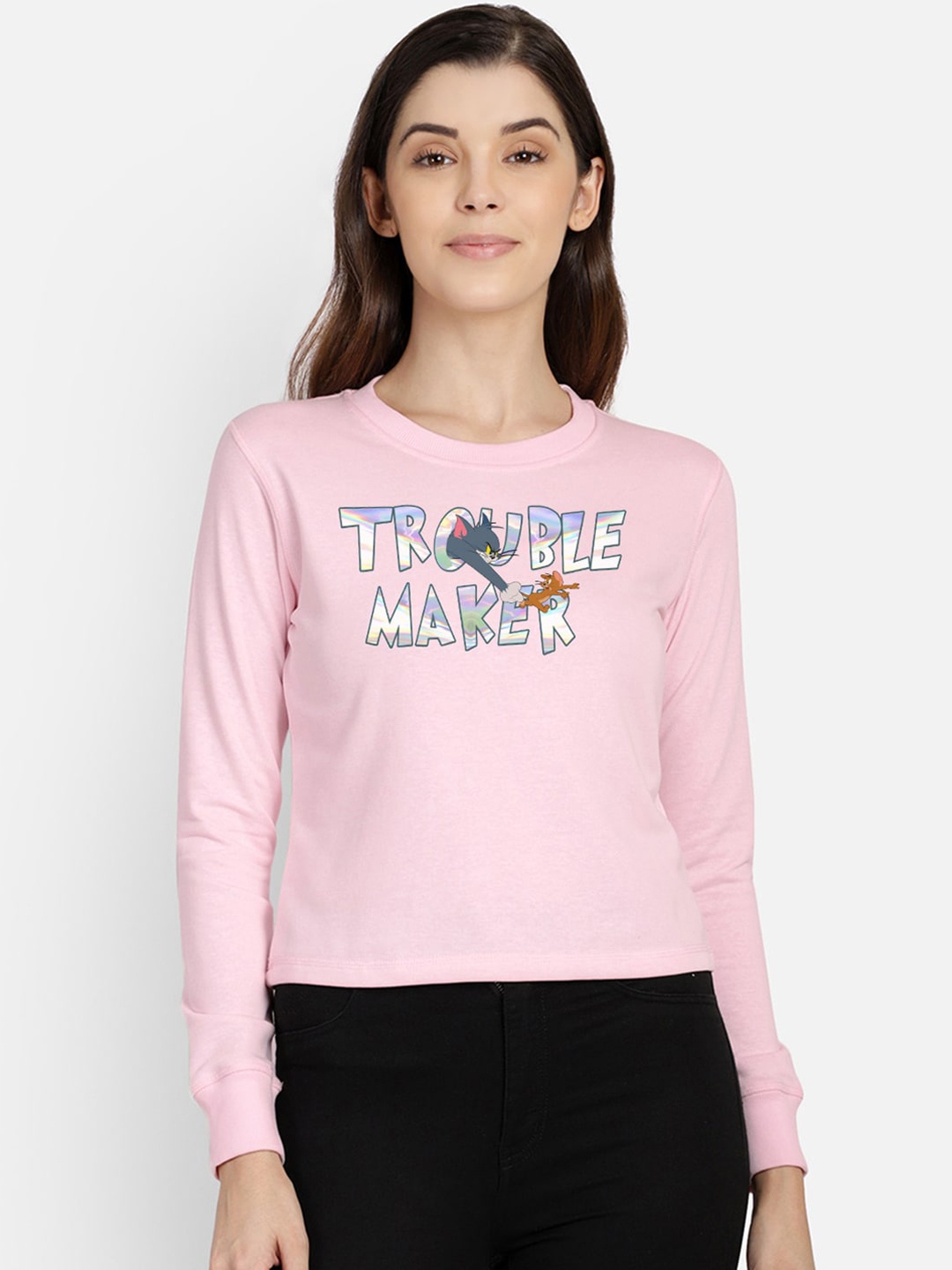 

Free Authority Tom & Jerry Women Pink Printed Sweatshirt
