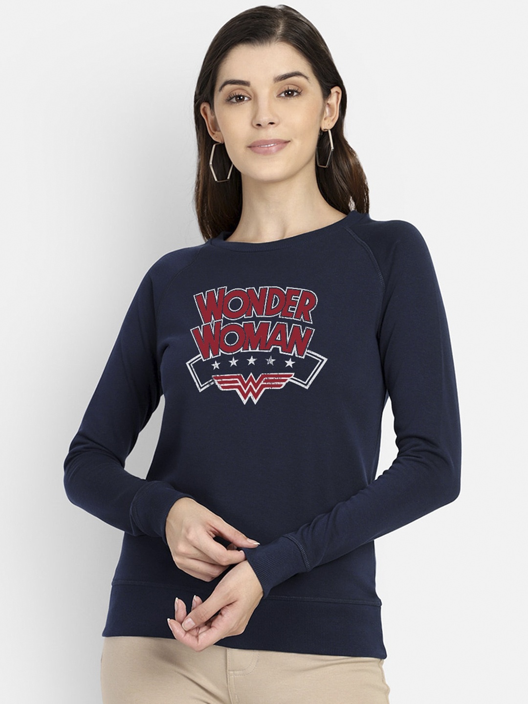 

Free Authority Women Navy Blue Wonder Woman Printed Sweatshirt