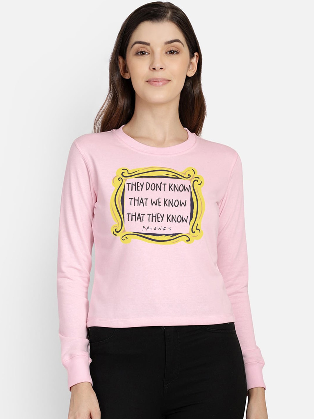 

Free Authority Women Pink Friends Printed Sweatshirt