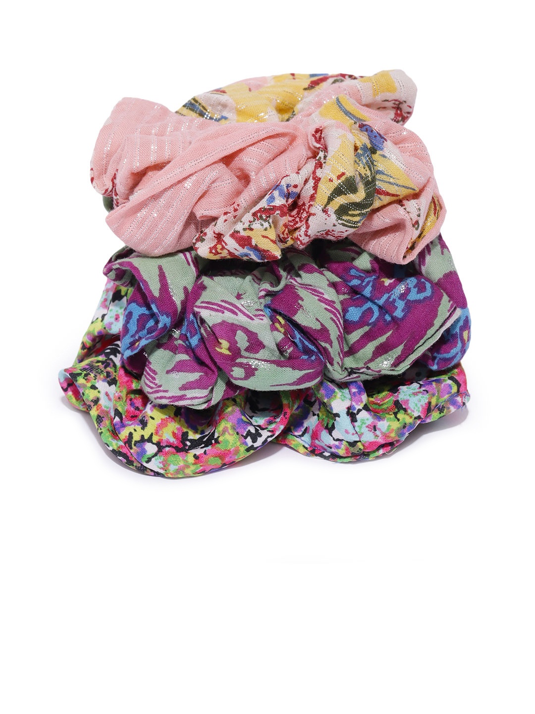 

I AM FOR YOU Women Set of 3 Printed Assorted Scrunchies