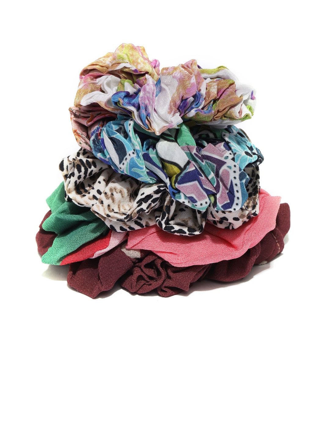 

I AM FOR YOU Women Set of 5 Printed Assorted Scrunchies