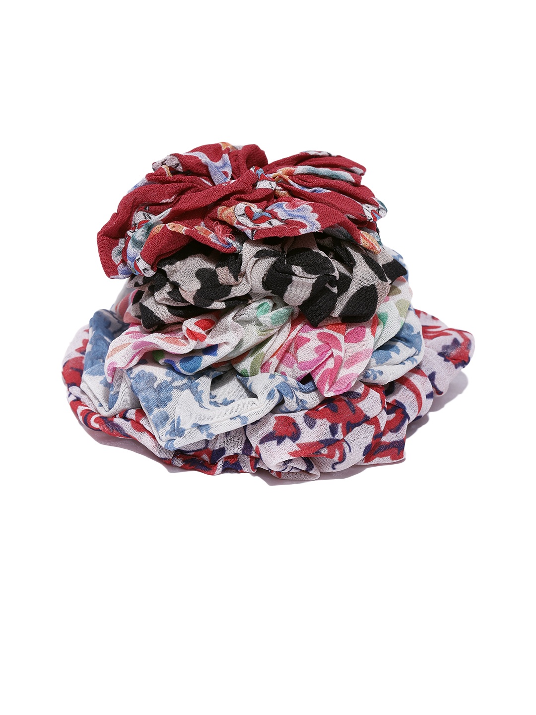 

I AM FOR YOU Women Set of 5 Printed Assorted Scrunchies