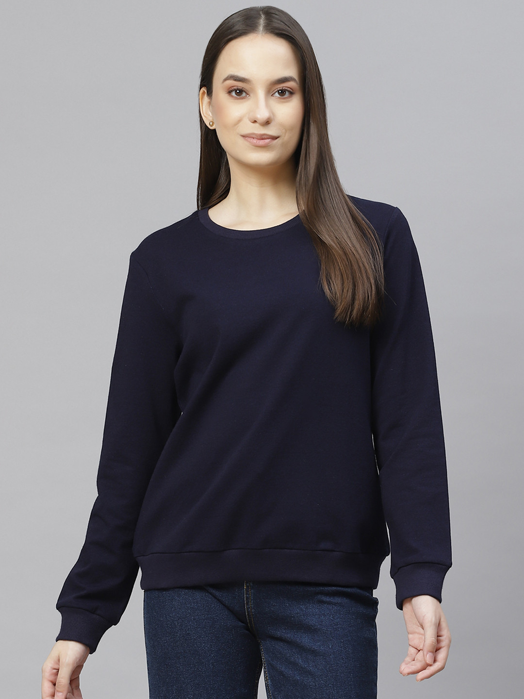 

I AM FOR YOU Women Navy Blue Sweatshirt