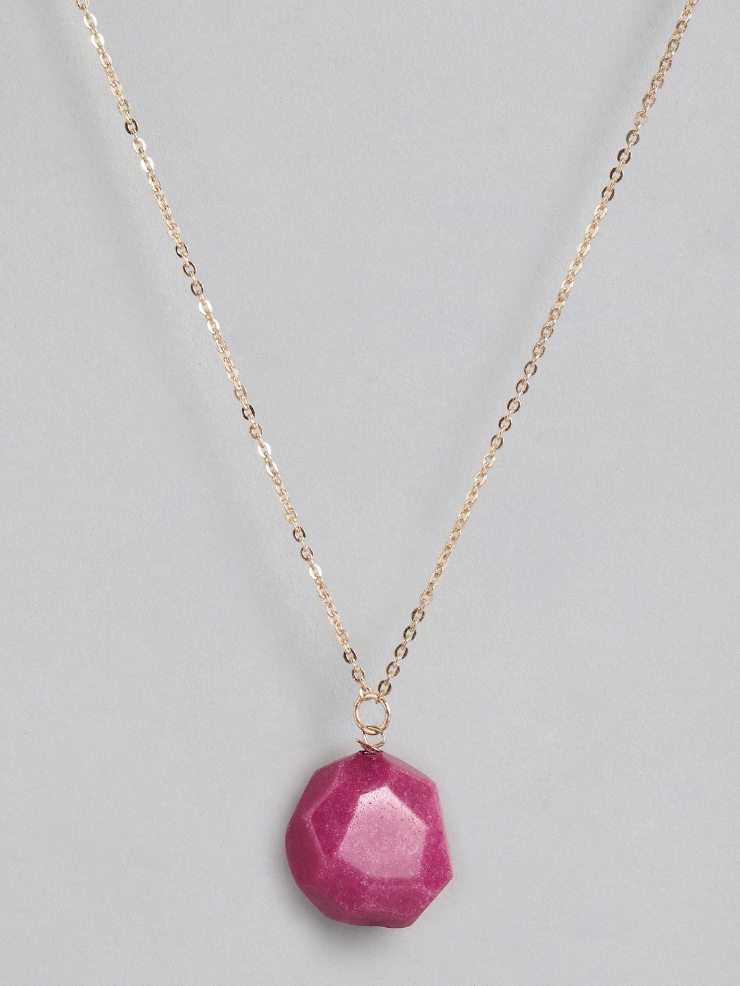 

RICHEERA Rose Gold-Plated & Pink Necklace