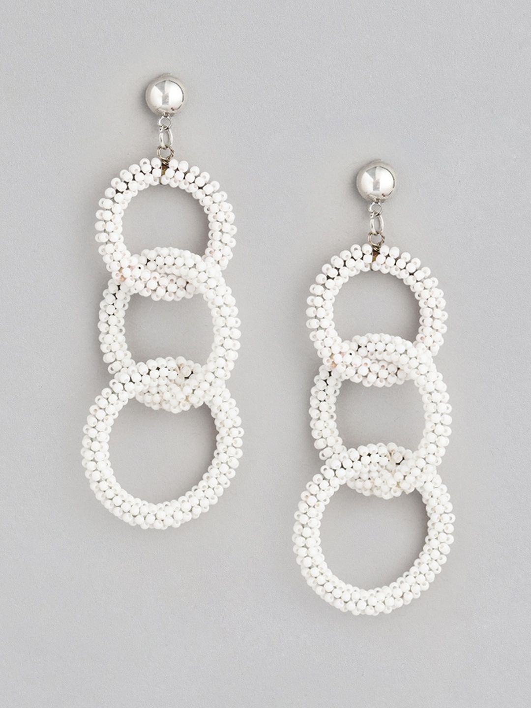 

RICHEERA White Circular Drop Earrings