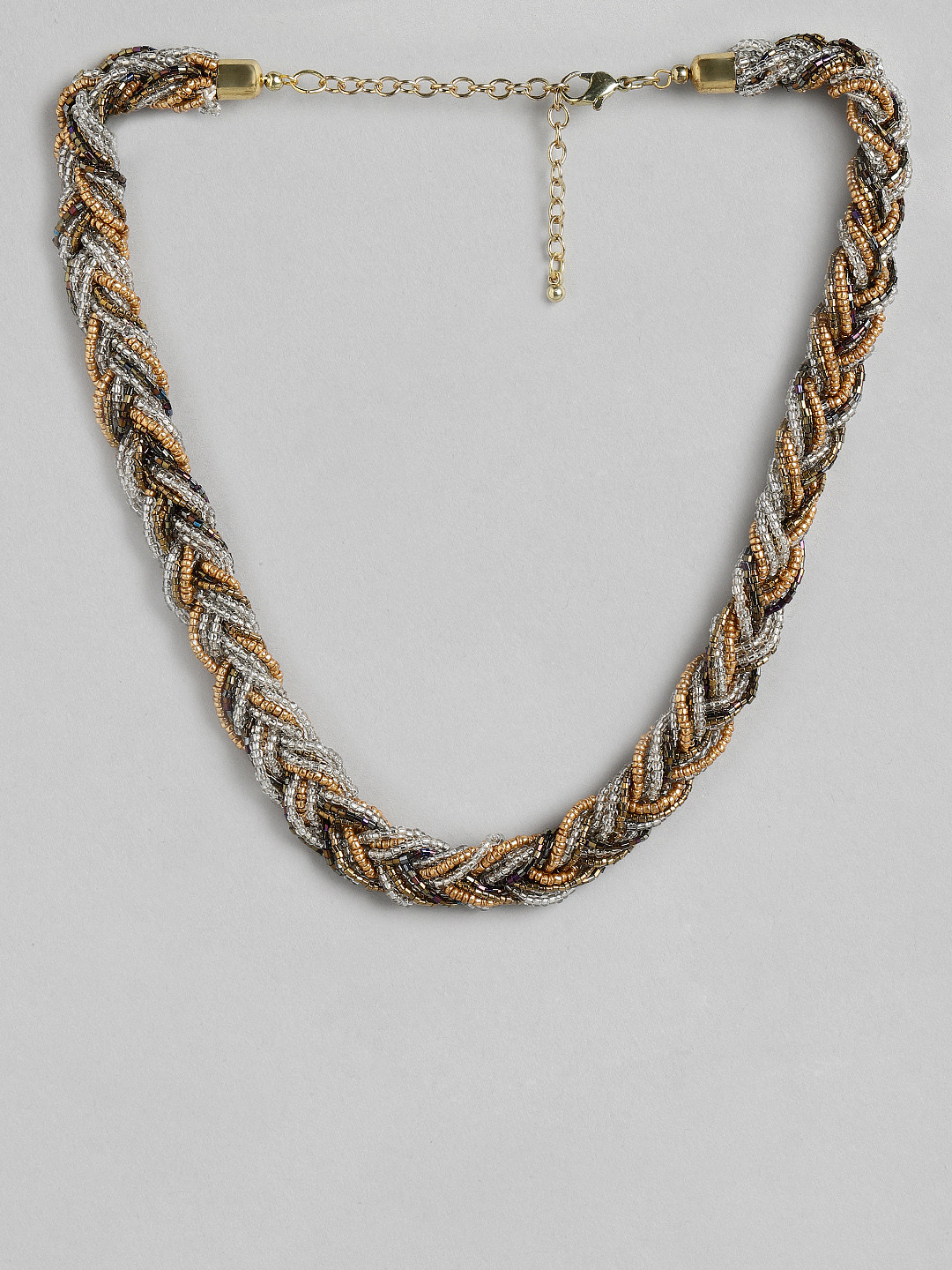 

RICHEERA Silver & Gold Beaded Necklace