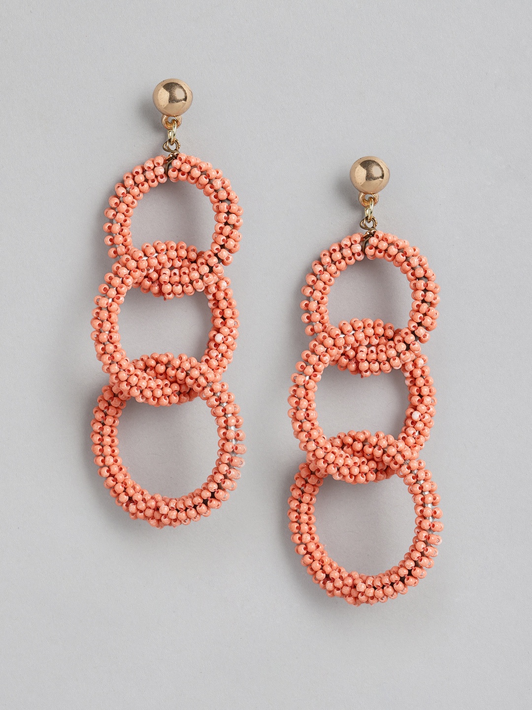 

RICHEERA Orange Circular Drop Earrings