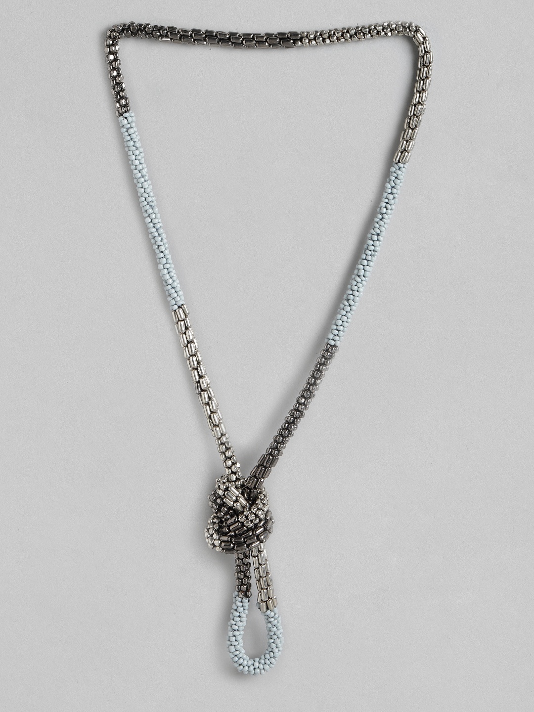

RICHEERA Grey Minimal Beaded Necklace