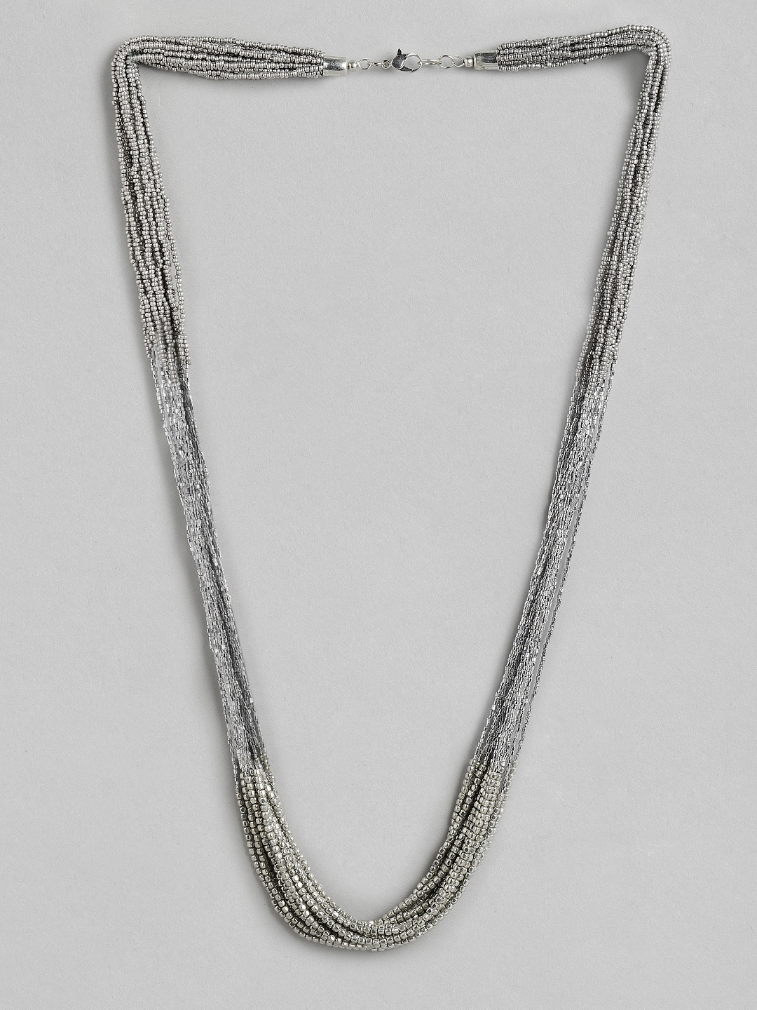 

RICHEERA Gunmetal-Toned Silver-Plated Necklace, Metallic