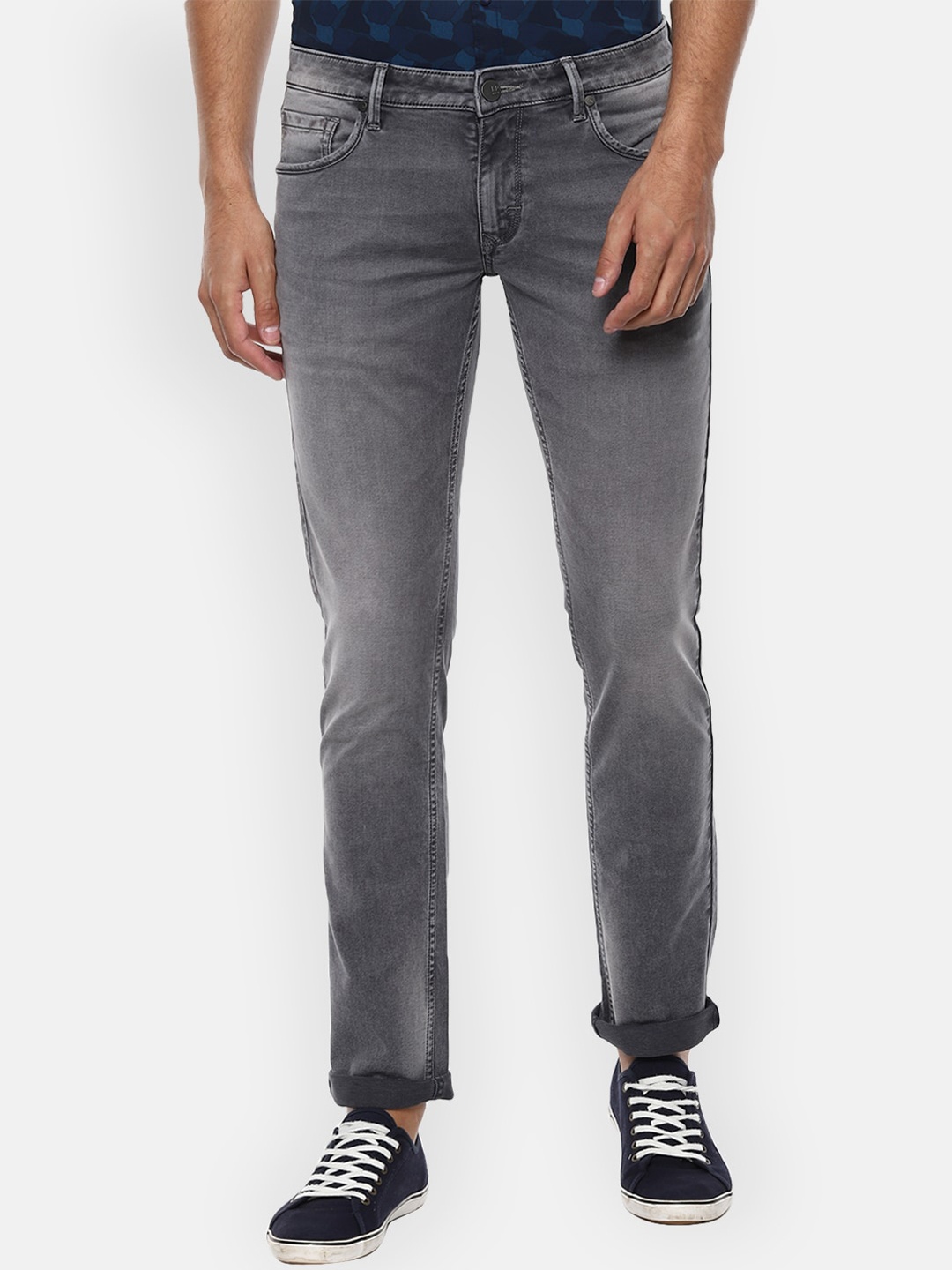 

Louis Philippe Jeans Men Grey Slim Fit Heavy Fade Stretchable Jeans