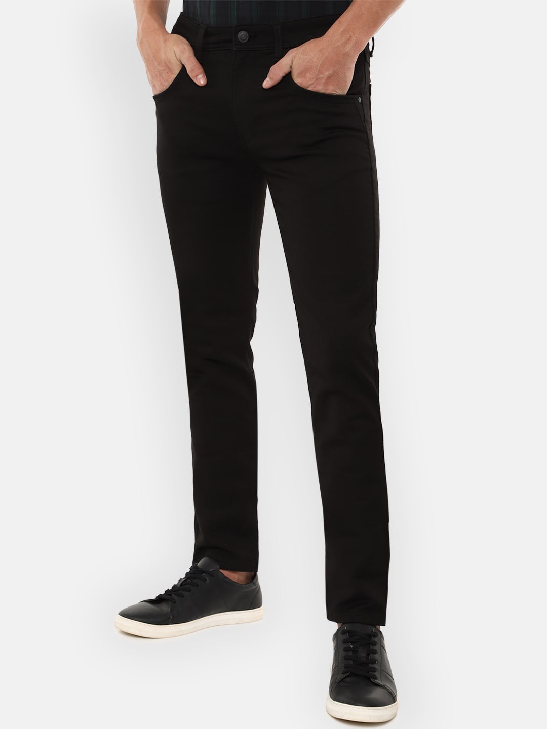 

VAN HEUSEN DENIM LABS Men Black Clean Look Slim Fit Stretchable Jeans