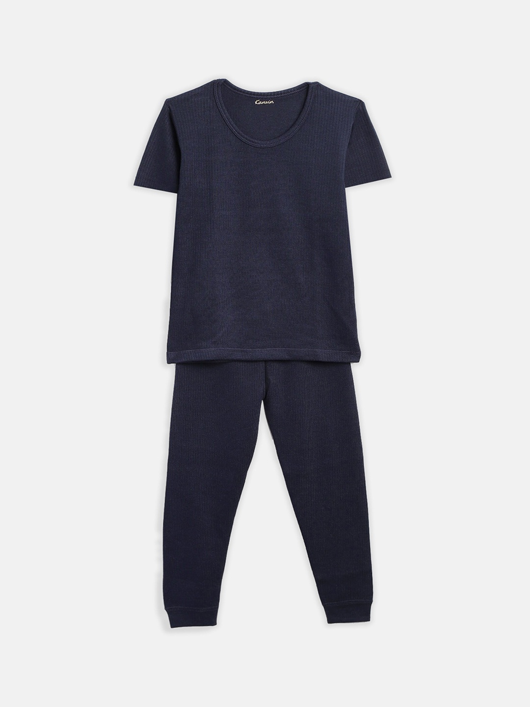 

Kanvin Boys Navy Blue Solid Thermal Set