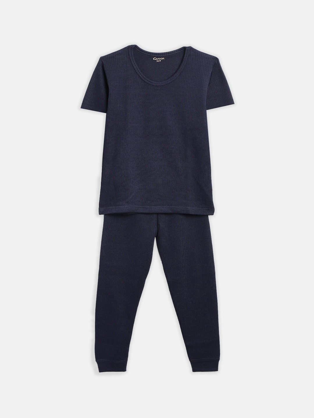 

Kanvin Boys Navy Blue Solid Thermal Set