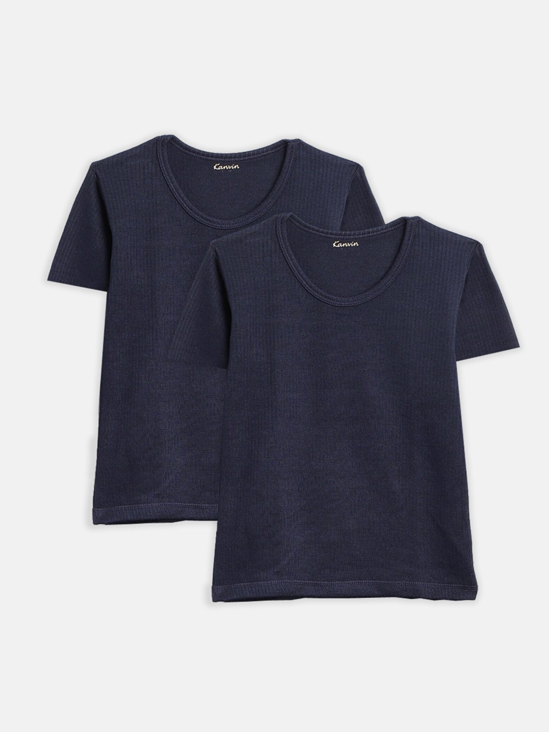 

Kanvin Boys Pack Of 2 Ribbed Thermal T-shirts, Navy blue