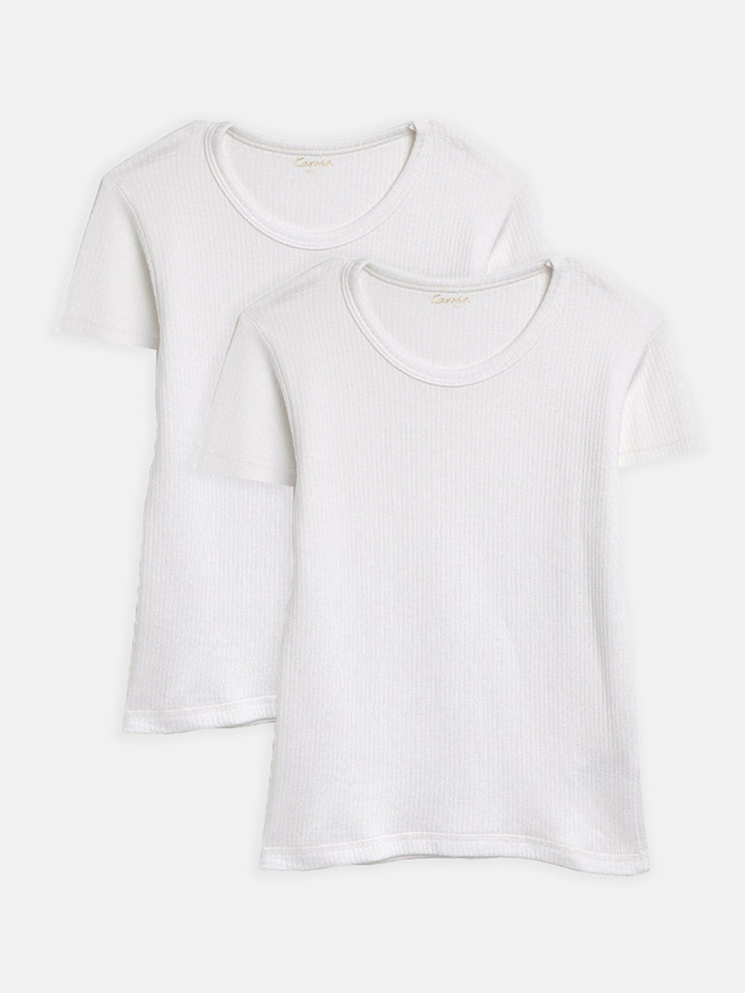 

Kanvin Boys Pack Of 2 Ribbed Thermal T-shirts, White