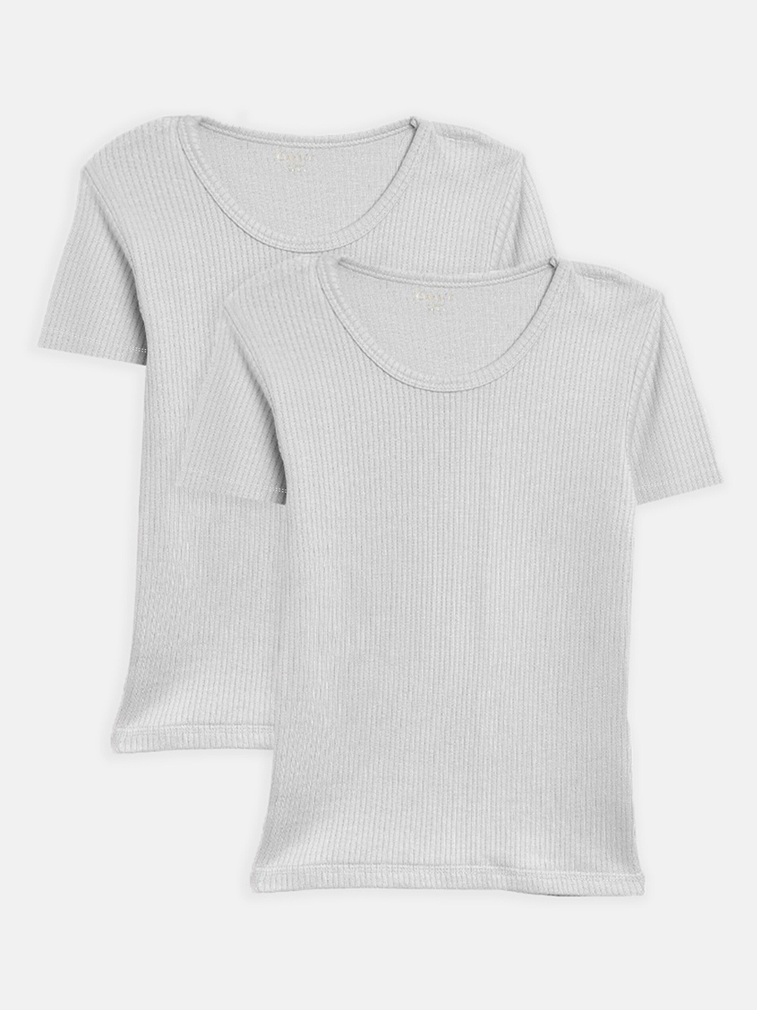 

Kanvin Boys Pack Of 2 Grey Solid Thermal Tops
