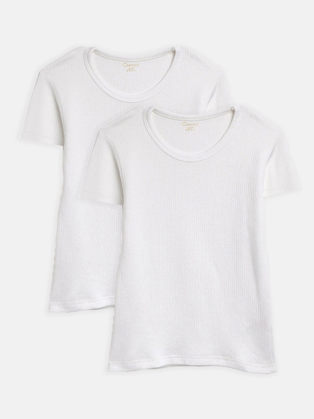 

Kanvin Boys Pack Of 2 White Solid Thermal Tops